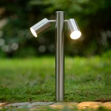 Lucide ARNE-LED Pollerleuchte Chrom Matt – 2x5W GU10, 2700K, IP44, schwenkbar
