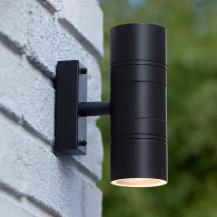 Lucide ARNE-LED Außen-Wandstrahler Schwarz GU10 2x5W IP44