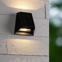 Lucide LUTON – Solar LED Außenwandleuchte 1x2W 2700K/3000K IP54 Schwarz mit Sensor