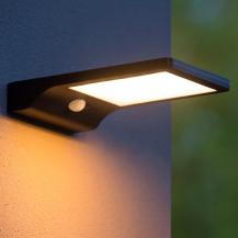 Lucide BASIC Solar-Wandleuchte Schwarz LED 3W IP44 Bewegungs- & Tag/Nacht-Sensor