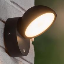 Lucide FINN Wandleuchte Innen/Außen LED 12W 3000K IP54 Schwarz mit Tag/Nacht-Sensor