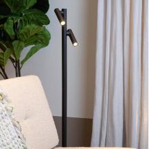 Lucide ANTRIM Akku Stehlampe mit Leselampe LED 2x2,2W 2700K IP54 Schwarz wiederaufladbar