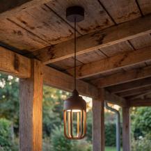 Lucide WELLS LED Außen-Pendelleuchte rostfarben IP54