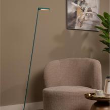 Lucide Stehlampe LAVALE – LED Leselampe mit Touchdimmer Türkis