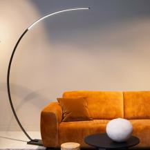 Lucide CURVE Bogenlampe LED 15W 2700K Schwarz dimmbar mit Marmorfuß