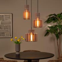 Lucide ROLLO Pendelleuchte 3xE27 Taupe Filz Japandi dimmbar höhenverstellbar Ø50cm