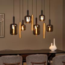 Lucide JOANET Pendelleuchte 6xE27 Messing modern Glas dimmbar