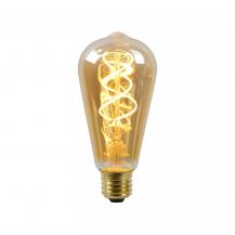 Lucide ST64 LED Glühfadenlampe Ø6,4cm E27 4,9W 2200K Amber dimmbar Vintage
