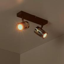 Lucide UPTON Deckenstrahler 2xGU10 Rauchglas Grau dreh und schwenkbar