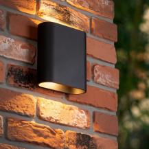 Lucide ATILA - Wandleuchte Innen/Außen - LED Dim. - 2x5W 2700K - IP54 - Schwarz