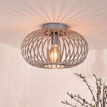 Lucide MANUELA Deckenleuchte Ø39,5 cm 1xE27 Grau Metall Industrial Käfig