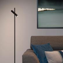 Lucide PHILON Stehlampe mit Leselampe LED Ø23cm 4,5W 3000K Schwarz dimmbar Touch