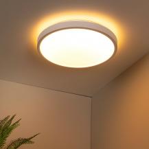 Lucide DASHER - Deckenleuchte Badezimmer - Ø 41 cm - LED - 1x24W 2700K - IP44 - Bewegungssensor - Weiß