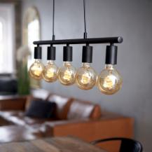 Nordlux Paco 5 Pendelleuchte Schwarz  E27  dimmbar minimalistisches Design