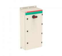 ABB OT250KAUR3TZ Sicherheitsschalter im Stahlblechgehäuse 3-polig 132 kW 400 V mit schwarzem Griff, IP65 Einführung unten