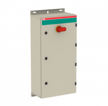 ABB OT250KAUC3AZ Sicherheitsschalter im Stahlblechgehäuse 3-polig 132 kW 400 V mit rot-gelbem Griff, IP65 Einführung unten