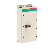 ABB OT400DTRR3TZ EMV-Sicherheitsschalter im Stahlblechgehäuse 3-polig 220 kW 400 V mit schwarzem Griff, IP65 Einführung oben und unten
