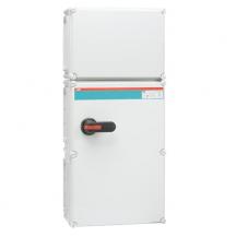 ABB OT400DFCC4T Sicherheitsschalter im Kunststoffgehäuse 4-polig 220 kW 400 V mit schwarzem Griff, IP65 Einführung oben und unten