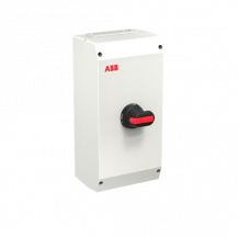 ABB OTE90T6M EMV-Sicherheitsschalter im Kunststoffgehäuse 6-polig 45 kW 400 V mit schwarzem Griff, IP65 Einführung oben und unten