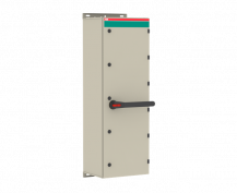 ABB OT800ELRR4TZ Sicherheitsschalter im Stahlblechgehäuse 4-polig 400 kW 400 V mit schwarzem Griff, IP65 Einführung oben und unten