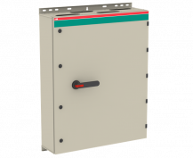 ABB OT800ELCC6TZ Sicherheitsschalter im Stahlblechgehäuse 6-pole 400 kW 400 V mit schwarzem Griff, IP65 Einführung oben und unten