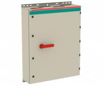 ABB OT800ELCC6AZ Sicherheitsschalter im Stahlblechgehäuse 6-polig 400 kW 400 V mit rot-gelbem Griff, IP65 Einführung oben und unten