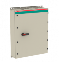 ABB OT1250ELCC3TZ Sicherheitsschalter im Stahlblechgehäuse 3-polig 710 kW 400 V mit schwarzem Griff, IP65 Einführung oben und unten