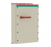 ABB OT1250EAUR3AZ Sicherheitsschalter im Stahlblechgehäuse 3-polig 710 kW 400 V mit rot-gelbem Griff, IP65 Einführung unten