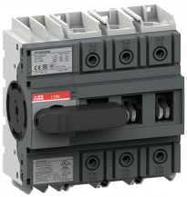 ABB OT160G03K Lasttrennschalter 3-polig 160 A, mit schwarzem Knebelgriff Trägerplatten- und DIN-Schienenmontage