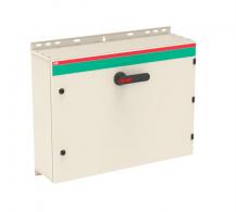 ABB OT160EVAUC6TZ Sicherheitsschalter im Stahlblechgehäuse 6-polig 80 kW 400 V mit schwarzem Griff, IP65 Einführung unten