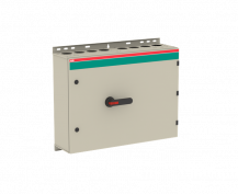 ABB OT160EVTRR6TZ EMV-Sicherheitsschalter im Stahlblechgehäuse 6-polig 80 kW 400 V mit schwarzem Griff, IP65 Einführung oben und unten