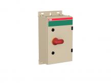 ABB OT125GTUU3AZ EMV-Sicherheitsschalter im Stahlblechgehäuse 3-polig 55 kW 400 V mit rot-gelbem Grif, IP65 Einführung oben und unten