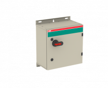 ABB OT125GUUR3TZ EMV-Sicherheitsschalter im Stahlblechgehäuse 3-polig 55 kW 400 V mit schwarzem Griff, IP65 Einführung unten