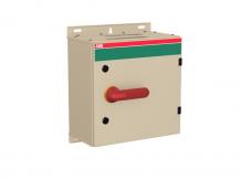 ABB OT125GLCC6AZ Sicherheitsschalter im Stahlblechgehäuse 6-polig 55 kW 400 V mit rot-gelbem Griff, IP65 Einführung oben und unten