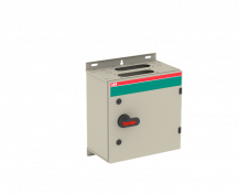 ABB OT125GLCC6BZ Sicherheitsschalter im Stahlblechgehäuse 6-polig 55 kW 400 V mit schwarzem Griff, IP65 Einführung oben und unten