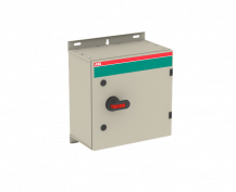 ABB OT125GLUU6BZ Sicherheitsschalter im Stahlblechgehäuse 6-polig 55 kW 400 V mit schwarzem Griff, IP65 Einführung oben und unten