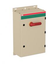 ABB OT125GAUC6AZ Sicherheitsschalter im Stahlblechgehäuse 6-polig 55 kW 400 V mit rot-gelbem Griff, IP65 Einführung unten