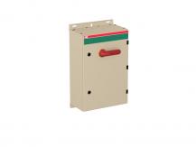 ABB OT125GAUR6AZ Sicherheitsschalter im Stahlblechgehäuse 6-polig 55 kW 400 V mit rot-gelbem Griff, IP65 Einführung unten