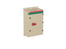 ABB OT160EVLCC3AZ Sicherheitsschalter im Stahlblechgehäuse 3-polig 80 kW 400 V mit rot-gelbem Griff, IP65 Einführung oben und unten