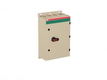 ABB OT160EVLRR3TZ Sicherheitsschalter im Stahlblechgehäuse 3-polig 80 kW 400 V mit schwarzem Griff, IP65 Einführung oben und unten