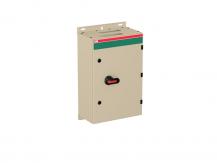 ABB OT160EVLCC4TZ Sicherheitsschalter im Stahlblechgehäuse 4-polig 55 kW 400 V mit schwarzem Griff, IP65 Einführung oben und unten