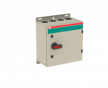 ABB OT125GTRR6TZ EMV-Sicherheitsschalter im Stahlblechgehäuse 6-polig 55 kW 400 V mit schwarzem Griff, IP65 Einführung oben und unten