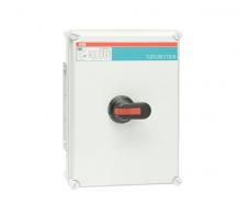 ABB OT160EVFCC3B Sicherheitsschalter im Kunststoffgehäuse 3-polig 80 kW 400 V mit schwarzem Griff, IP65 Einführung oben und unten