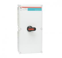 ABB OT160EVFCC3T Sicherheitsschalter im Kunststoffgehäuse 3-polig 80 kW 400 V mit schwarzem Griff, IP65 Einführung oben und unten