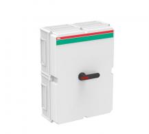 ABB OT160EVFCC6T Sicherheitsschalter im Kunststoffgehäuse 6-polig 80 kW 400 V mit schwarzem Griff, IP65 Einführung oben und unten