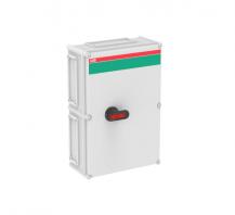 ABB OT160EVFCC4T Sicherheitsschalter im Kunststoffgehäuse 4-polig 80 kW 400 V mit schwarzem Griff, IP65 Einführung oben und unten