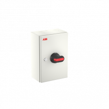 ABB OTL80GT4M Wartungsschalter, 4-polig 415V AC23 80A, 45kW, mit schwarzem Griff Stahlblechgehäuse IP65 Einführung oben und unten