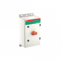ABB OTL80GA6M Wartungsschalter, 6-polig 415V AC23 80A, 45kW, mit rot-gelbem Griff Stahlblechgehäuse IP65 Einführung oben und unten