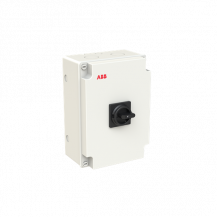 ABB OTU100GB3MS4 Wartungsschalter, 3-polig 415V AC23 100A, 55kW, mit schwarzem Griff Kunststoffgehäuse IP65 Einführung oben und unten