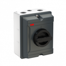 ABB KSE416GTPSN EMV Wartungsschalter, 4-polig 415V AC23A 16A, 7,5kW mit schwarzem Griff Aluminiumgehäuse IP65 Einführung oben und unten